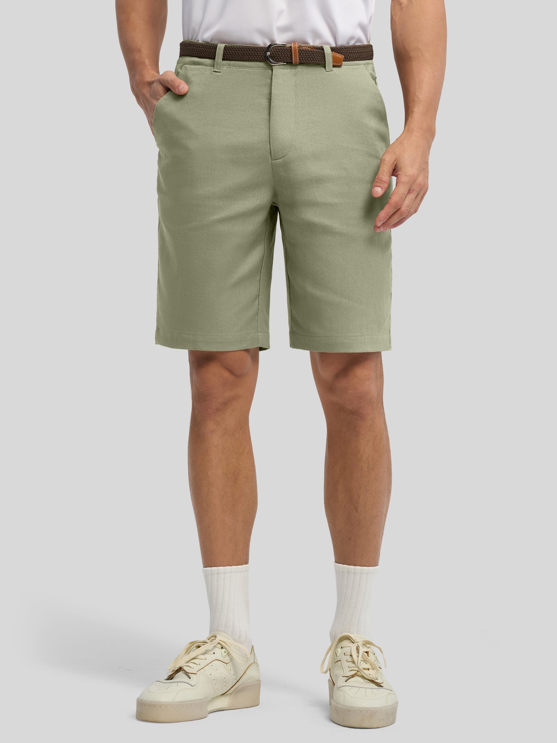 Men’s Linen Shorts Inch Flat Front Men’s Linen Shorts Inch Flat Front