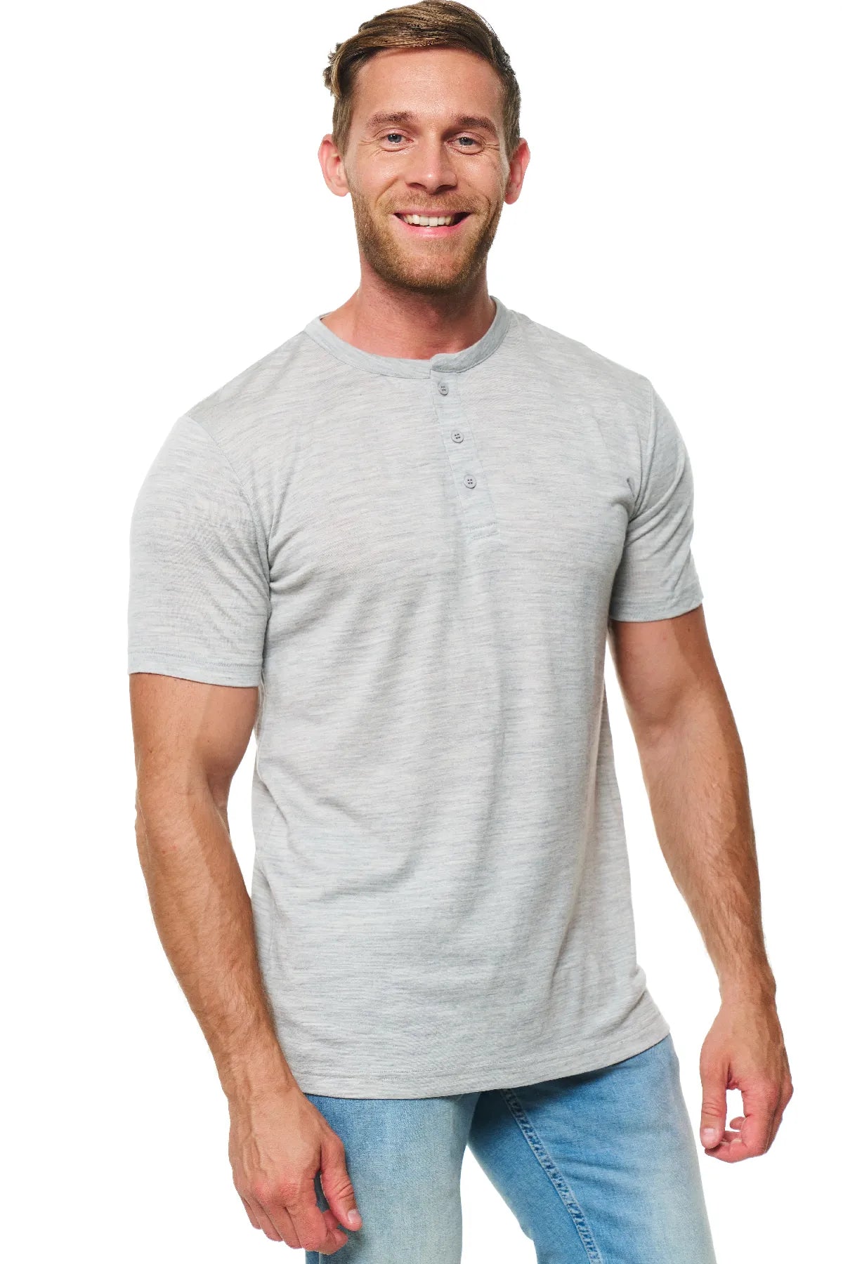 Men’s Merino Wool Henley shirt Heather Grey Men’s Merino Wool Henley shirt Heather Grey