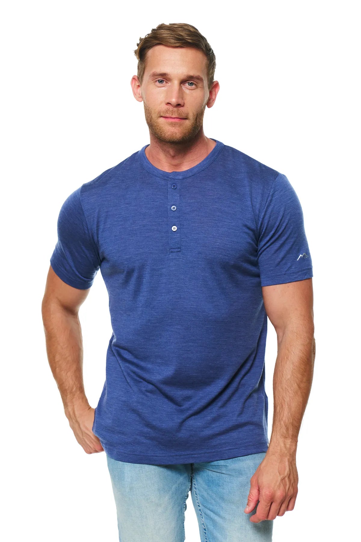Men’s Merino Wool Henley shirt Windsor Blue Men’s Merino Wool Henley shirt Windsor Blue