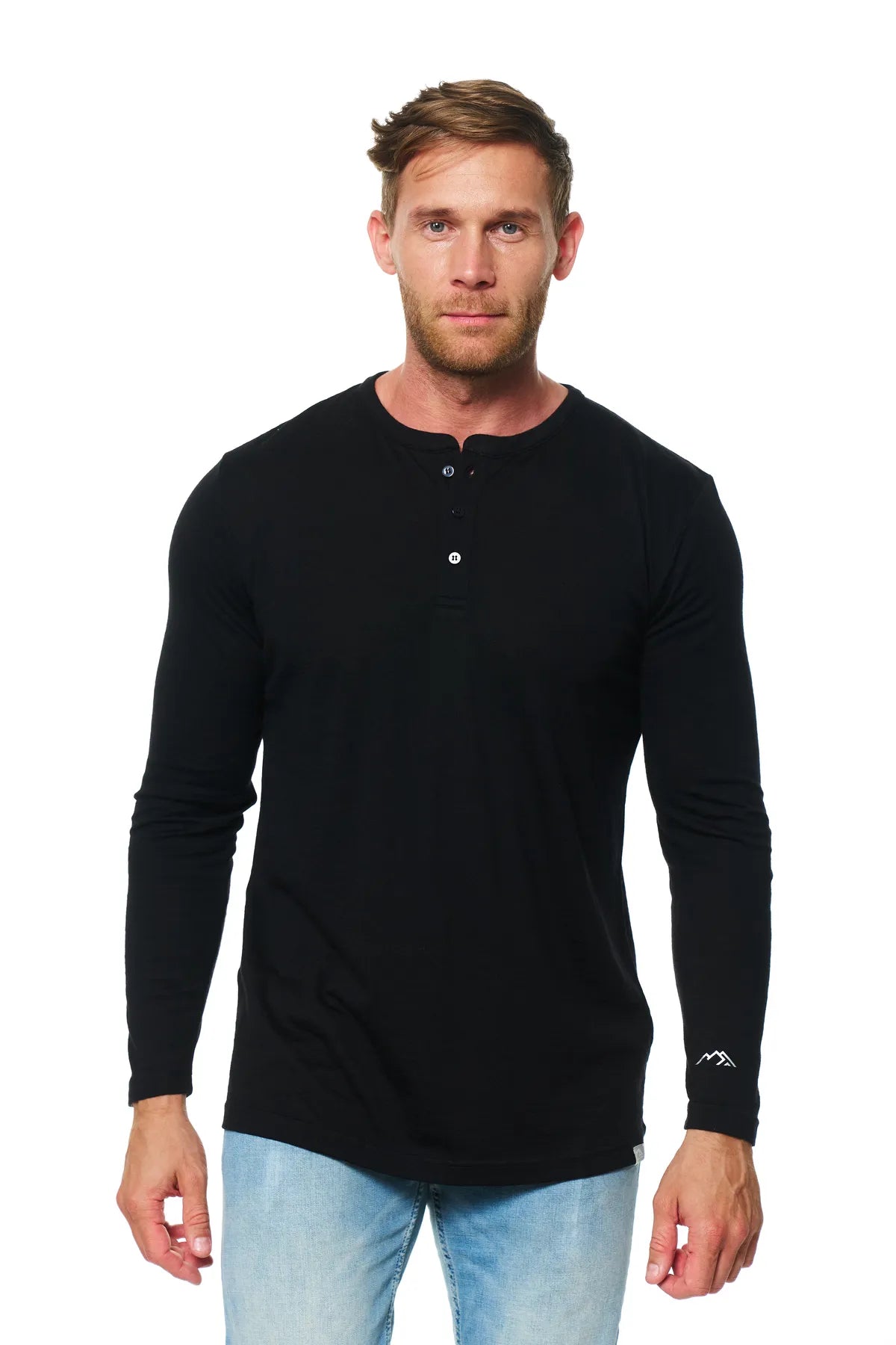 Men’s Merino Wool Long Sleeve Henley Shirt Black Men’s Merino Wool Long Sleeve Henley Shirt Black