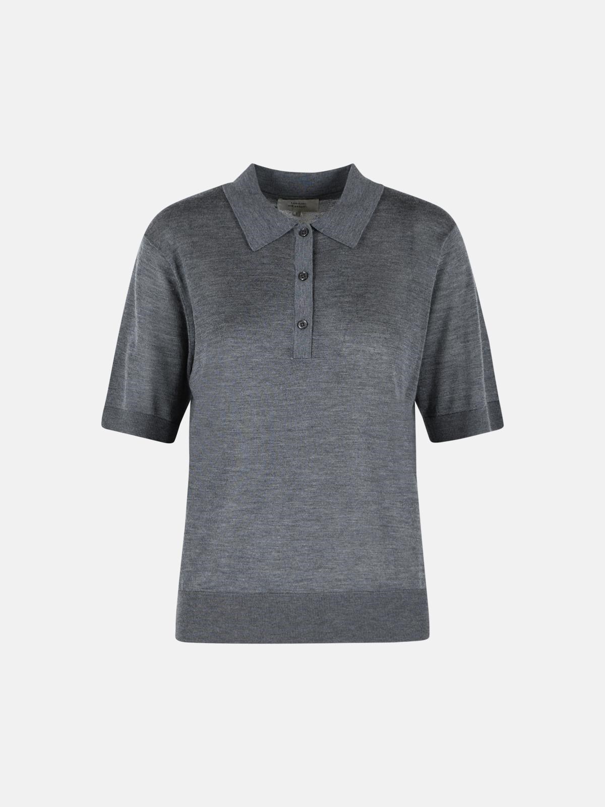 LOULOU DE SAISON ‘Migo’ Grey Cashmere Polo Shirt LOULOU DE SAISON ‘Migo’ Grey Cashmere Polo Shirt