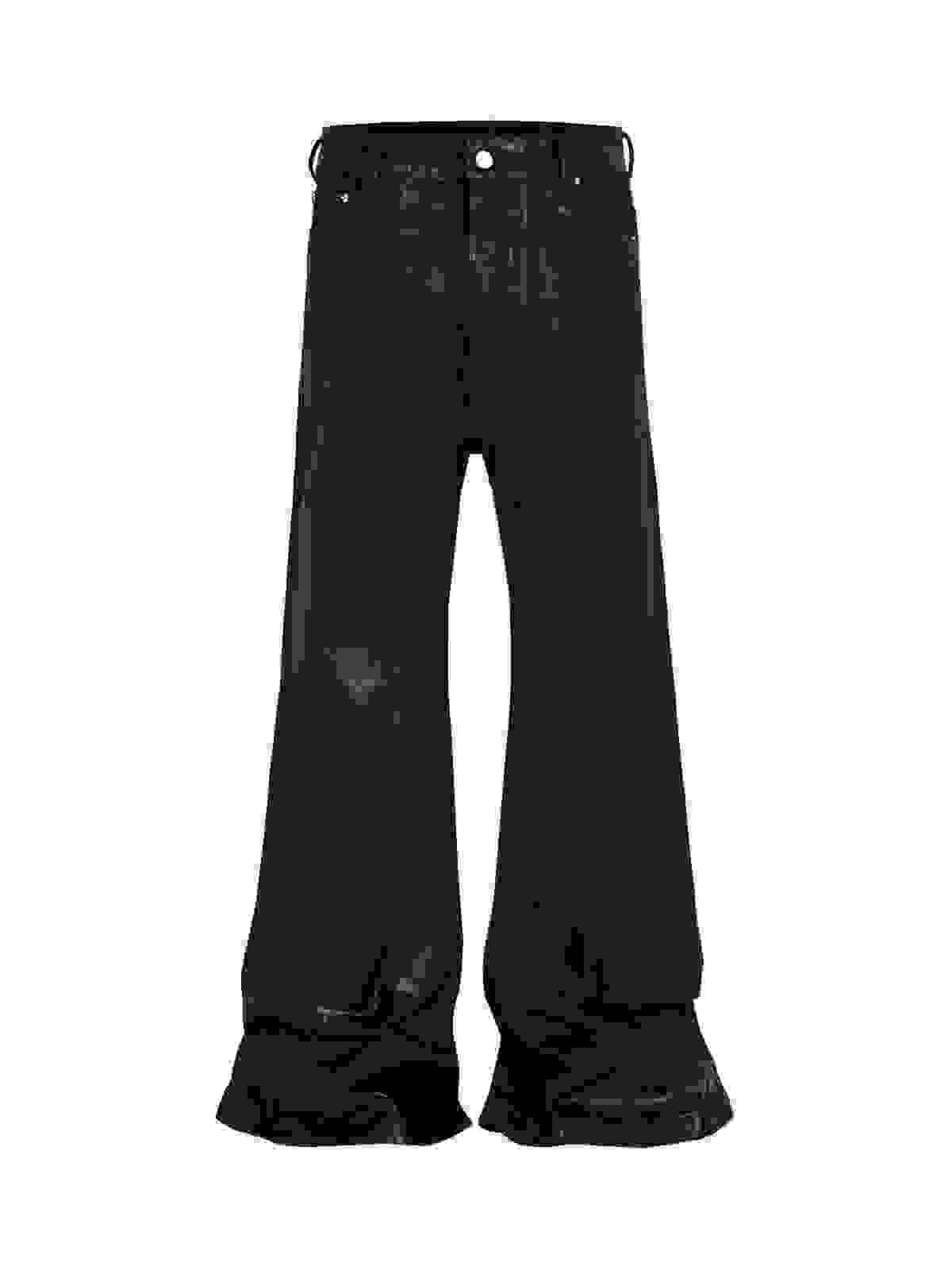 Thesupermade Black Wax Coated Flare Jeans
