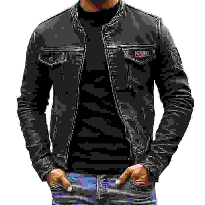 Men’s Vintage Washed Baseball Collar Slim Fit Denim Jacket MTAHX Men’s Vintage Washed Baseball Collar Slim Fit Denim Jacket MTAHX