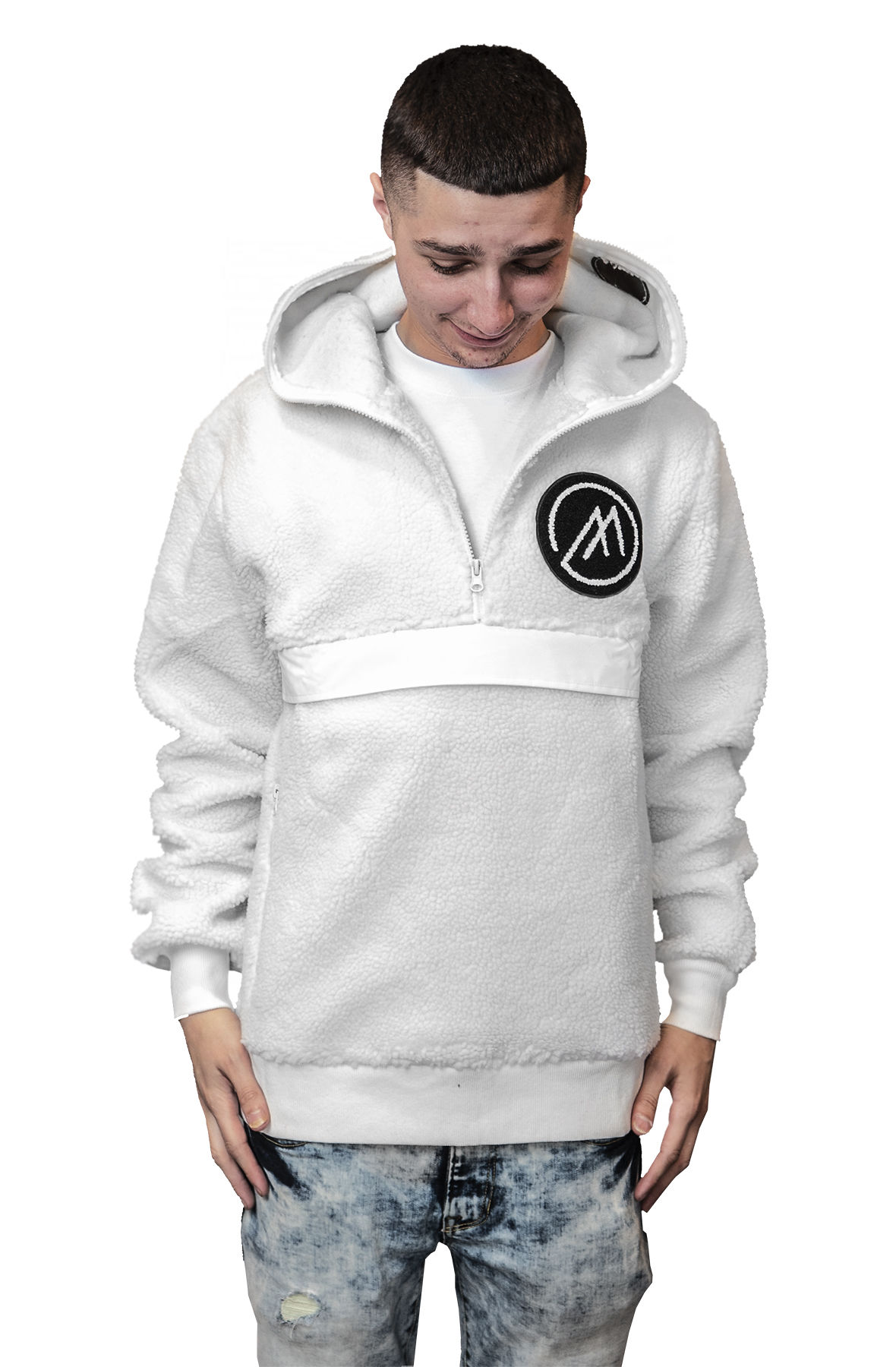 Men Mint Anorak Hoodie Sherpa White White Sweaters White Men Mint Anorak Hoodie Sherpa White White Sweaters White