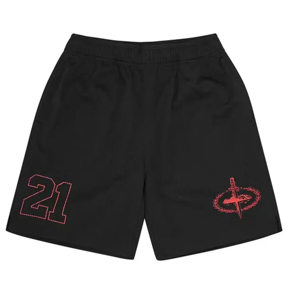 Corteiz x Slaughter Gang Savage Mesh Shorts Black