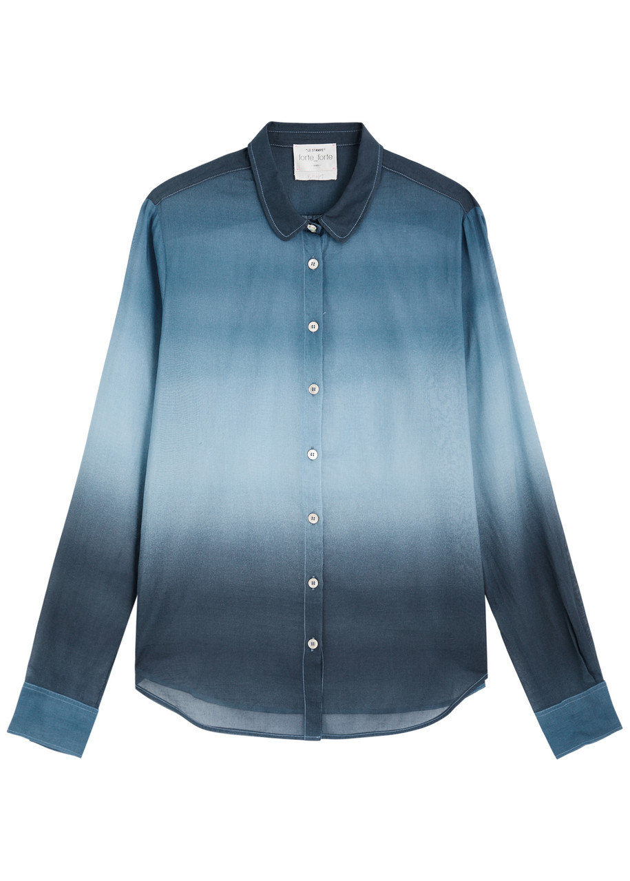 Forte_forte Dgrad Cotton-blend Voile Shirt – Blue – Forte_forte Dgrad Cotton-blend Voile Shirt – Blue –