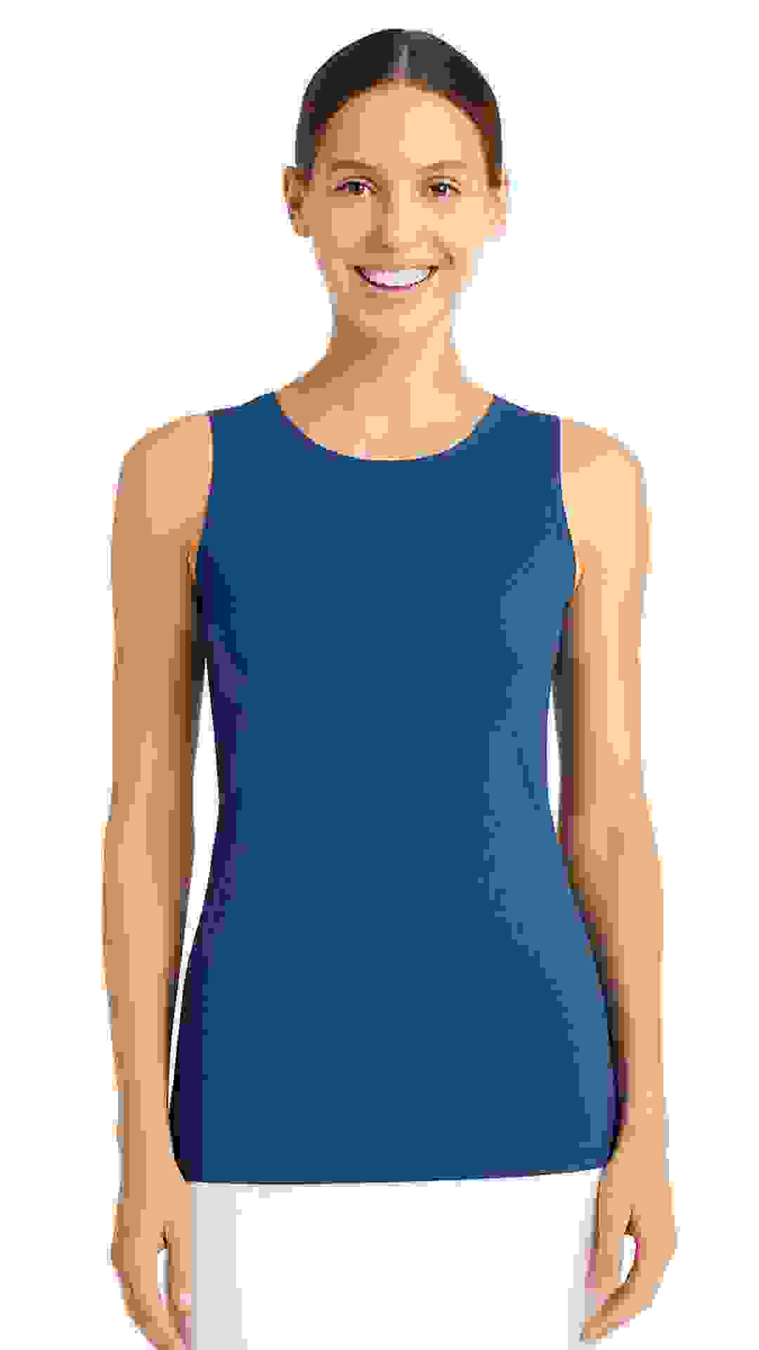Premium Sleeveless Layering Tank Top with Full Shoulder Coverage – Jeans Blue Large Premium Sleeveless Layering Tank Top with Full Shoulder Coverage – Jeans Blue Large