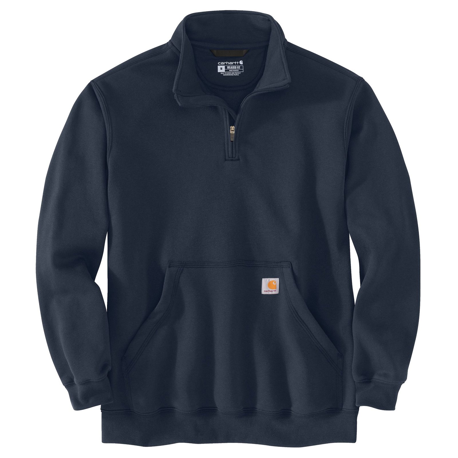 Carhartt Men’s Marquette Zip Mock Neck Sweatshirt Navy Knit Tops Carhartt Men’s Marquette Zip Mock Neck Sweatshirt Navy Knit Tops
