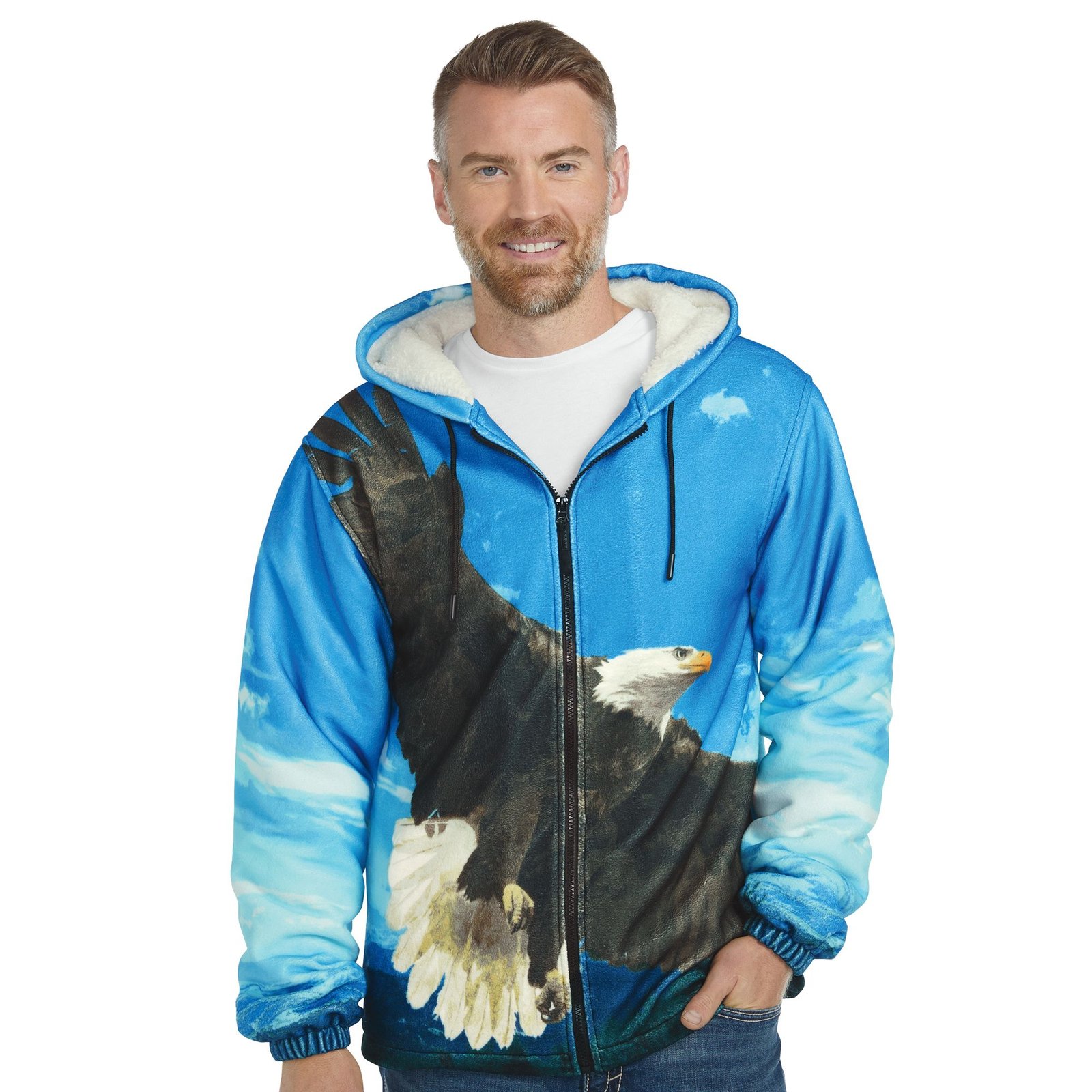 Fin & Feather Men’s Wildlife Hooded Zip-Front Fleece Jacket Multi Jackets Fin & Feather Men’s Wildlife Hooded Zip-Front Fleece Jacket Multi Jackets