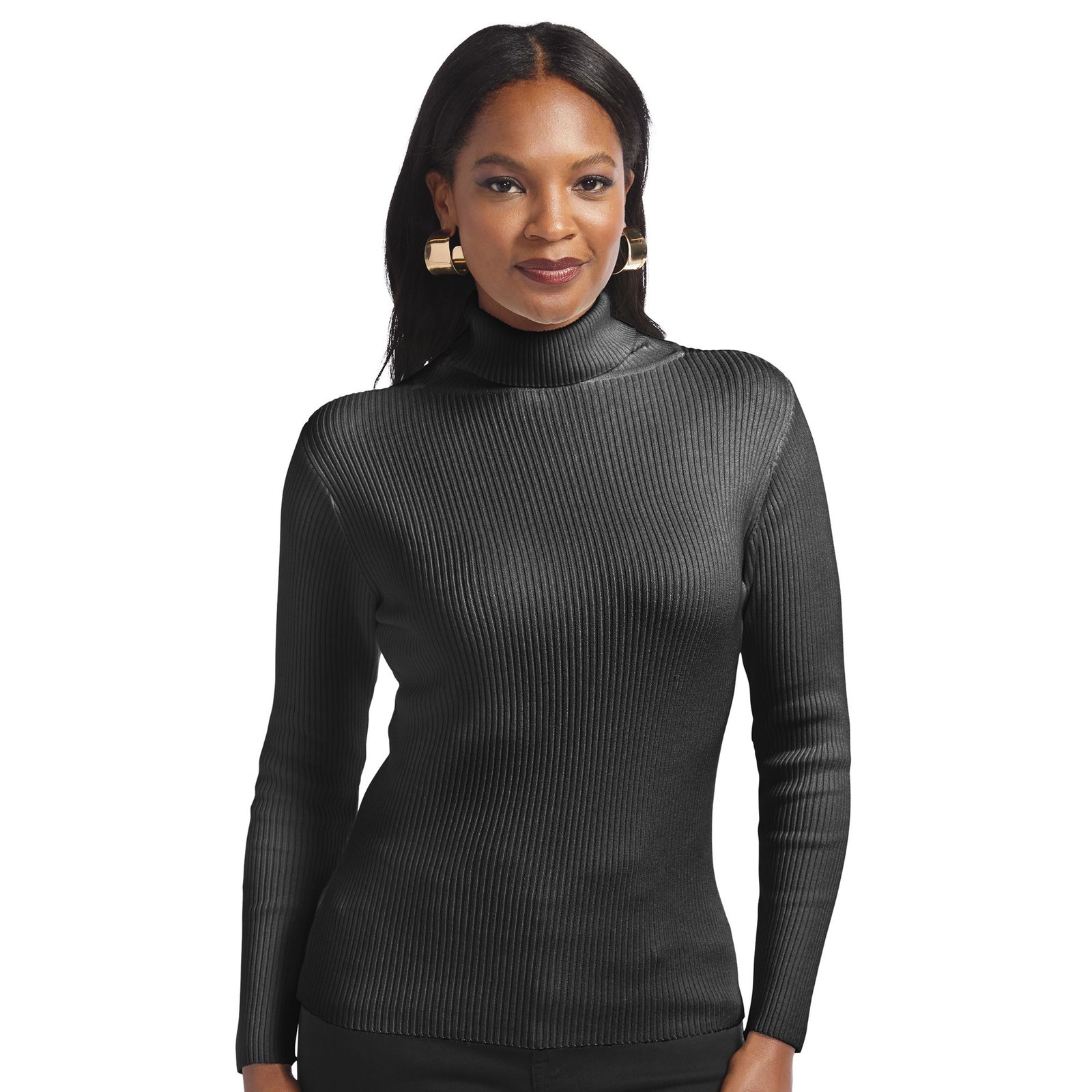 Masseys Ribbed Long Sleeve Turtleneck Black Sweaters X Masseys Ribbed Long Sleeve Turtleneck Black Sweaters X