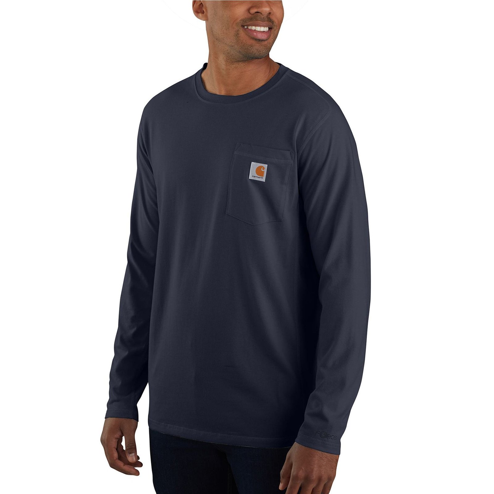 Carhartt Men’s Force Relaxed LS Shirt Navy Knit Tops Carhartt Men’s Force Relaxed LS Shirt Navy Knit Tops