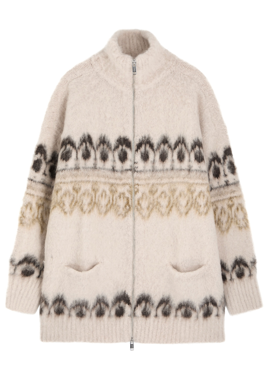 Isabel Marant toile Deloris Fair-isle Intarsia Wool-blend Jacket – Khaki – S Isabel Marant toile Deloris Fair-isle Intarsia Wool-blend Jacket – Khaki – S