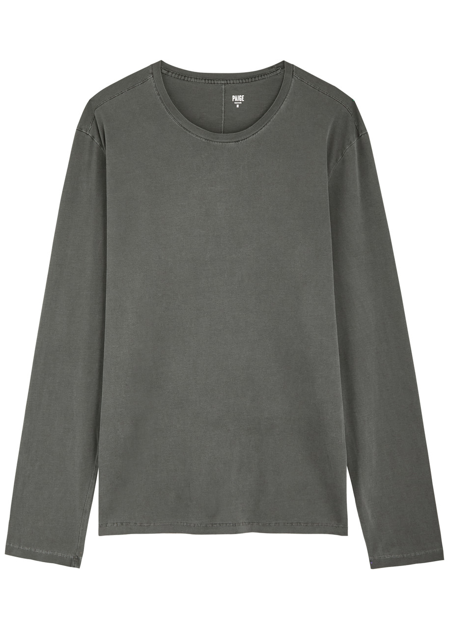 Paige Enzo Long-sleeve Cotton top – Dark Grey