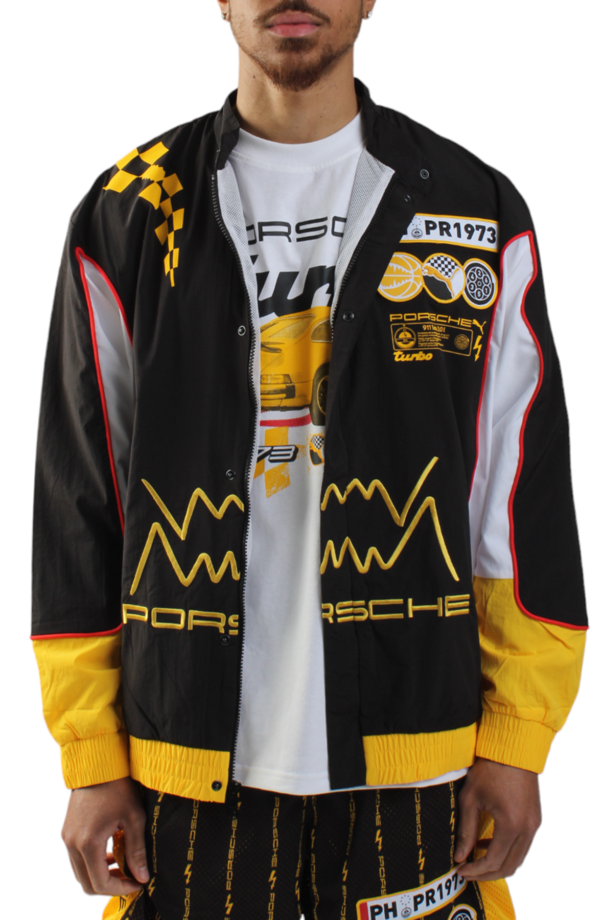 Men PUMA x PORSCHE Basketball Jacket Puma Black-Sport Yellow-Puma White Jackets S Puma Black-Sport Yellow