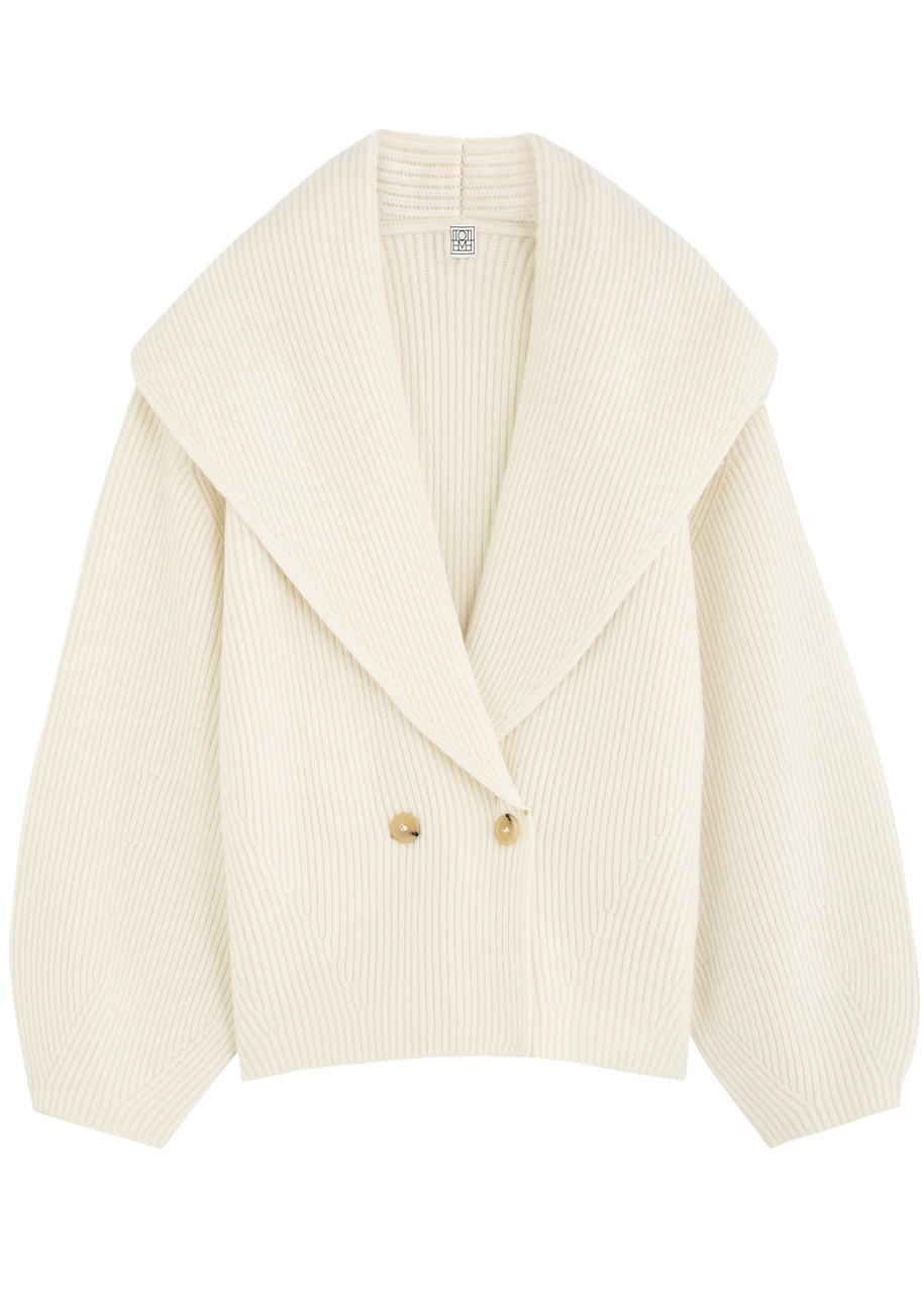 Toteme Double-breasted Wool-blend Cardigan – Cream Toteme Double-breasted Wool-blend Cardigan – Cream