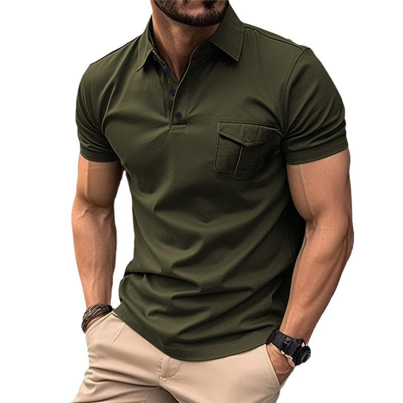 【CLEARANCE】Men’s Casual Slim Lapel Short Sleeve Polo Shirt M 【CLEARANCE】Men’s Casual Slim Lapel Short Sleeve Polo Shirt M