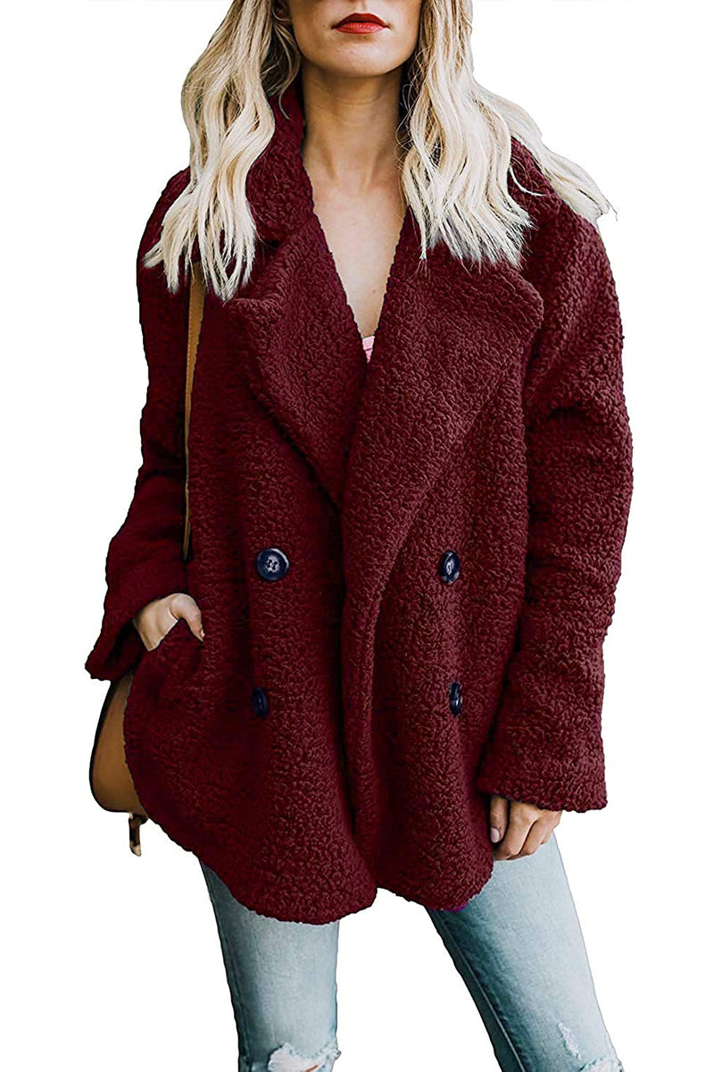 Faux Fur Coat Fuzzy Cardigan Warm Fleece Jacket – Zeagoo- Wine Red Faux Fur Coat Fuzzy Cardigan Warm Fleece Jacket – Zeagoo- Wine Red