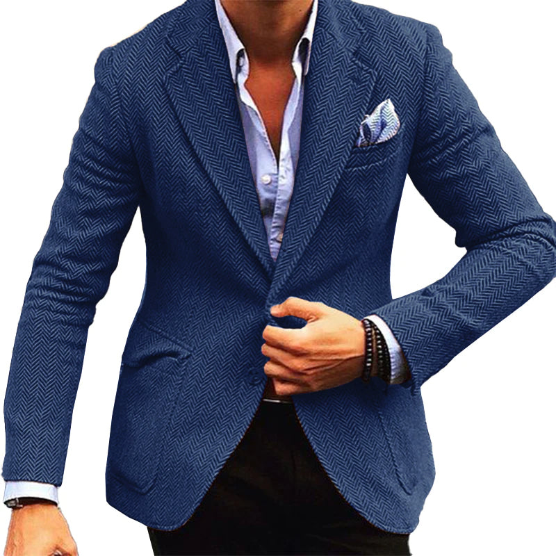 Men’s Vintage Herringbone Wool Blend Lapel Single Breasted Blazer M Men’s Vintage Herringbone Wool Blend Lapel Single Breasted Blazer M