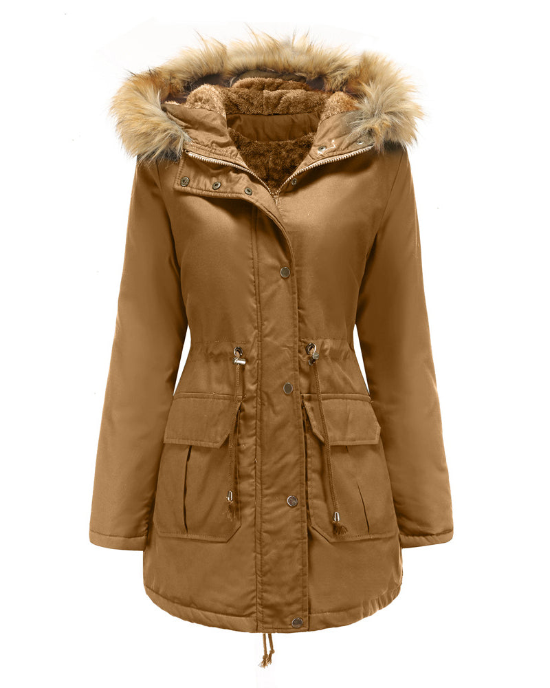 Faux Fur Hood Parka Jacket – Camel Faux Fur Hood Parka Jacket – Camel