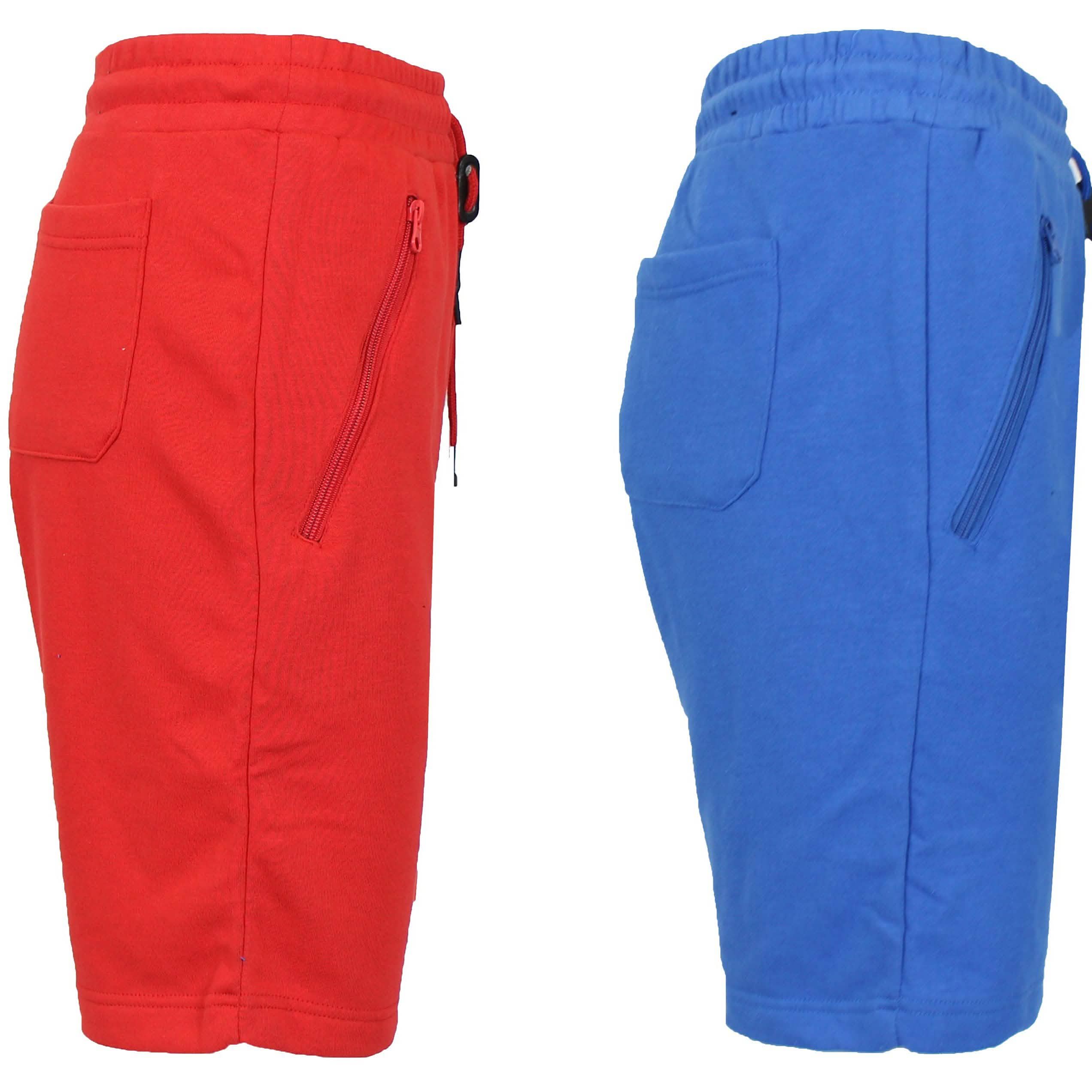 -Pack: Men’s French Terry Zipper Pockets Jogger Sweat Lounge Shorts – RedRoyal