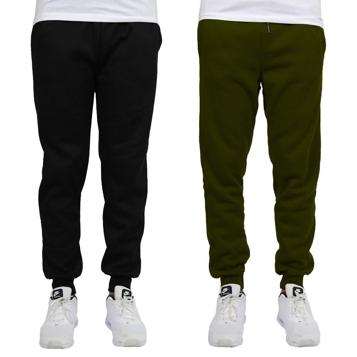 -Pack: Men’s Slim-Fit Fleece Jogger Sweatpants – BlackOlive -Pack: Men’s Slim-Fit Fleece Jogger Sweatpants – BlackOlive