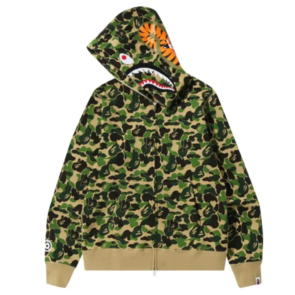 BAPE ABC Camo Shark Full Zip Hoodie Green BAPE ABC Camo Shark Full Zip Hoodie Green