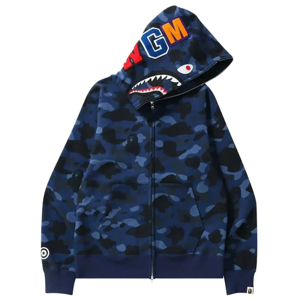 BAPE Color Camo Shark Full Zip Hoodie Navy BAPE Color Camo Shark Full Zip Hoodie Navy
