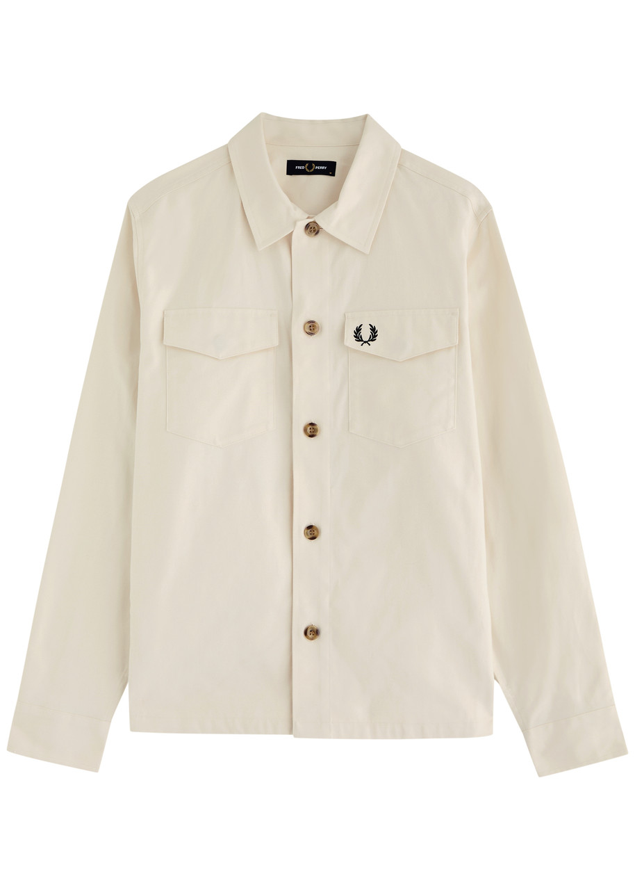 Fred Perry Logo-embroidered Cotton-twill Overshirt – Cream Fred Perry Logo-embroidered Cotton-twill Overshirt – Cream