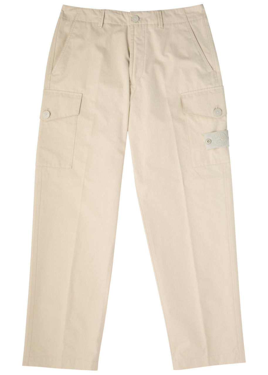 Stone Island Straight-leg Cotton-poplin Cargo Trousers – Beige – W M Stone Island Straight-leg Cotton-poplin Cargo Trousers – Beige – W M