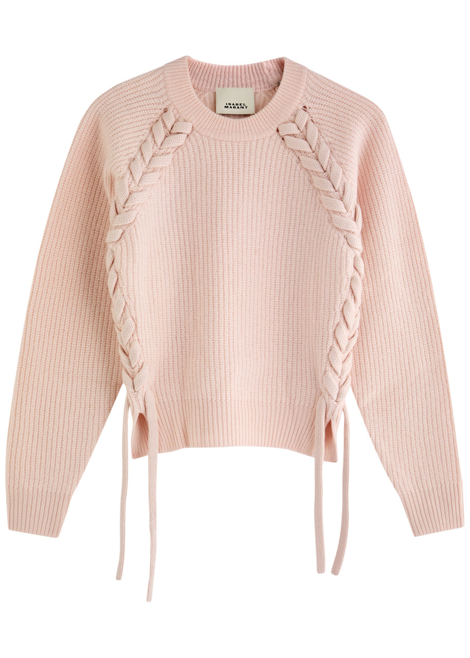 Isabel Marant Noelia Lace-up Wool Jumper – Nude – S Isabel Marant Noelia Lace-up Wool Jumper – Nude – S