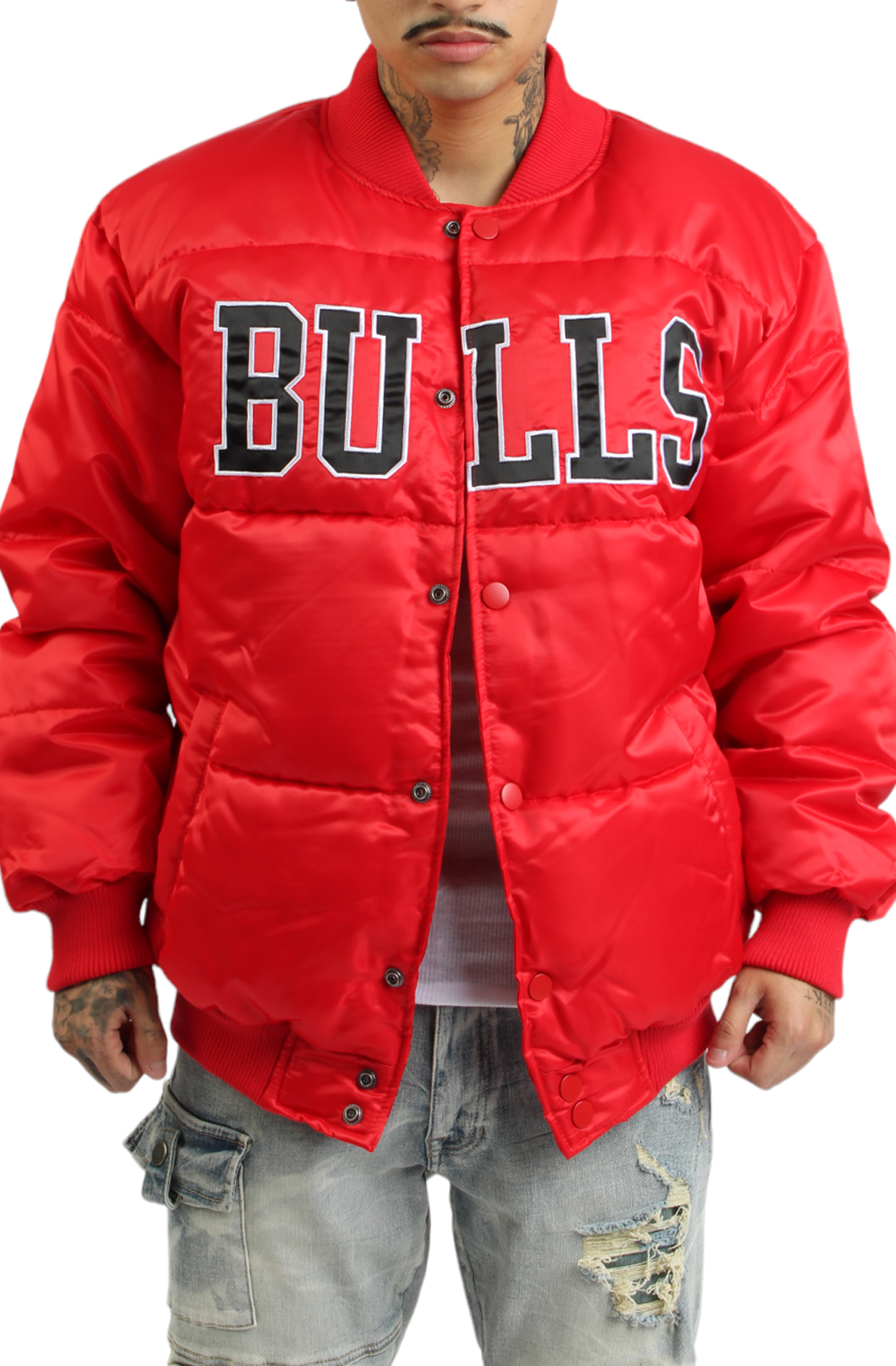 Men Bulls Puffer Jacket RedBlack Jackets L RedBlack Men Bulls Puffer Jacket RedBlack Jackets L RedBlack