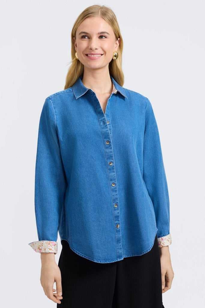 Margie Tencel Denim Long Sleeve Shirt Margie Tencel Denim Long Sleeve Shirt