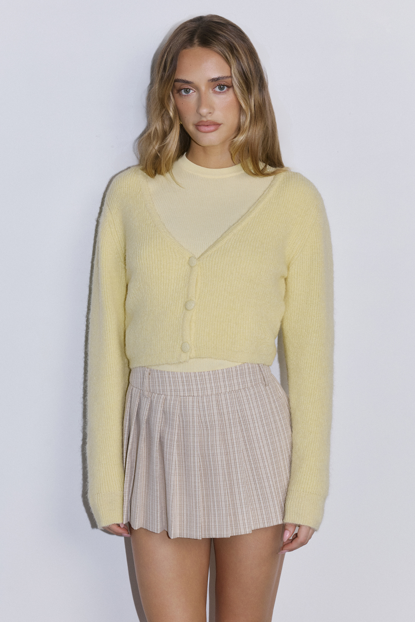 Soft Feel Fluffy Cardigan Yellow Soft Feel Fluffy Cardigan Yellow