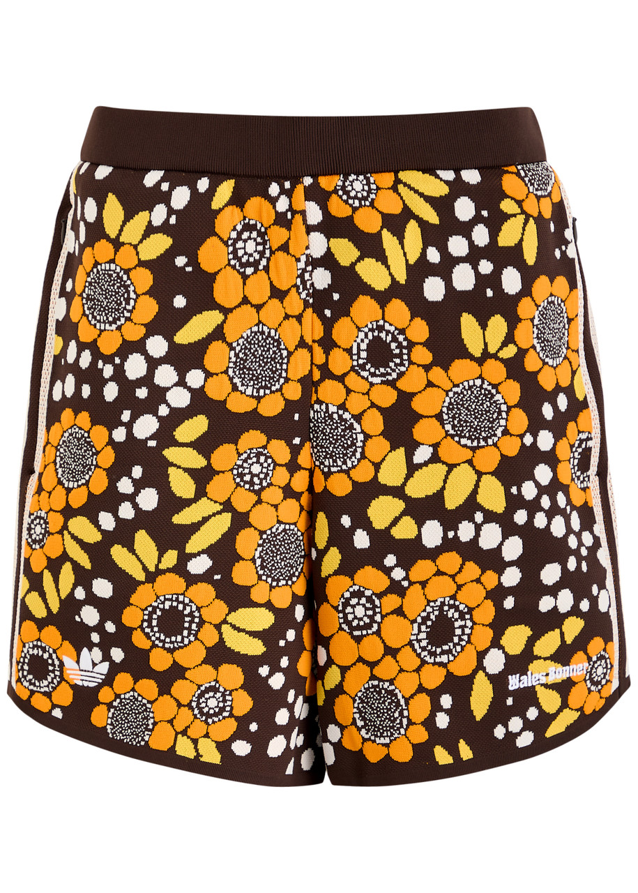 Adidas X Wales Bonner Logo Floral-intarsia Knitted Shorts – Multicoloured – X Adidas X Wales Bonner Logo Floral-intarsia Knitted Shorts – Multicoloured – X