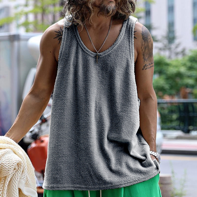 【CLEARANCE】Men’s Casual Round Neck Solid Color Tank Top X 【CLEARANCE】Men’s Casual Round Neck Solid Color Tank Top X
