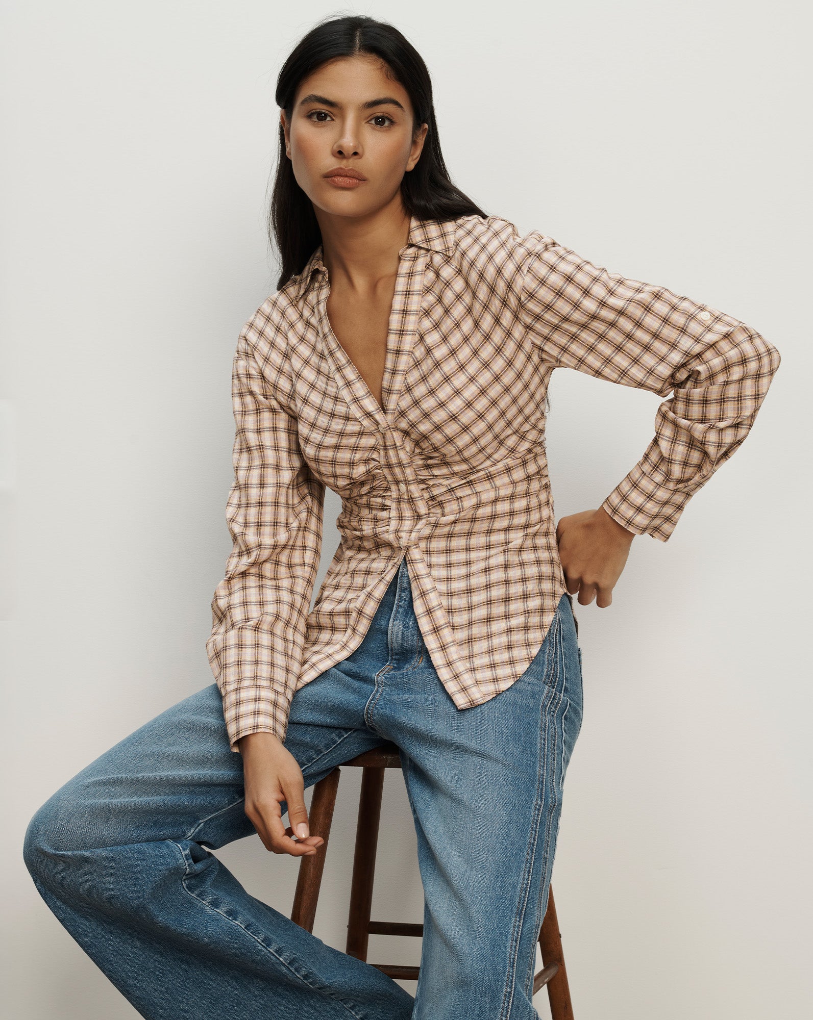 Veronica Beard Devra Button-Down Shirt Elderberry Multi Veronica Beard Devra Button-Down Shirt Elderberry Multi