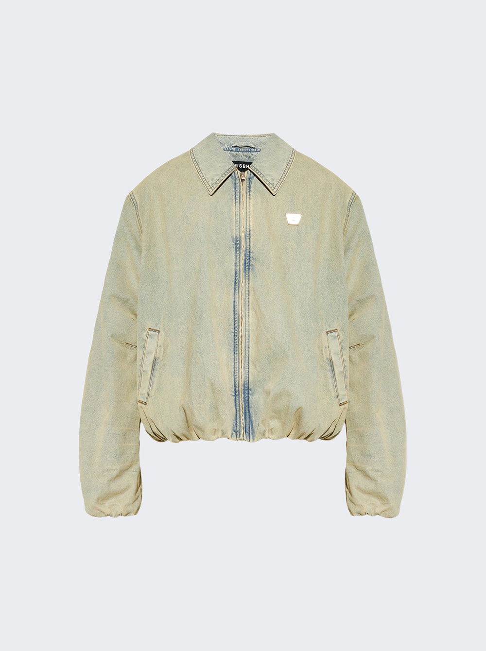 Bomber Denim Jacket Sand Washed Bomber Denim Jacket Sand Washed