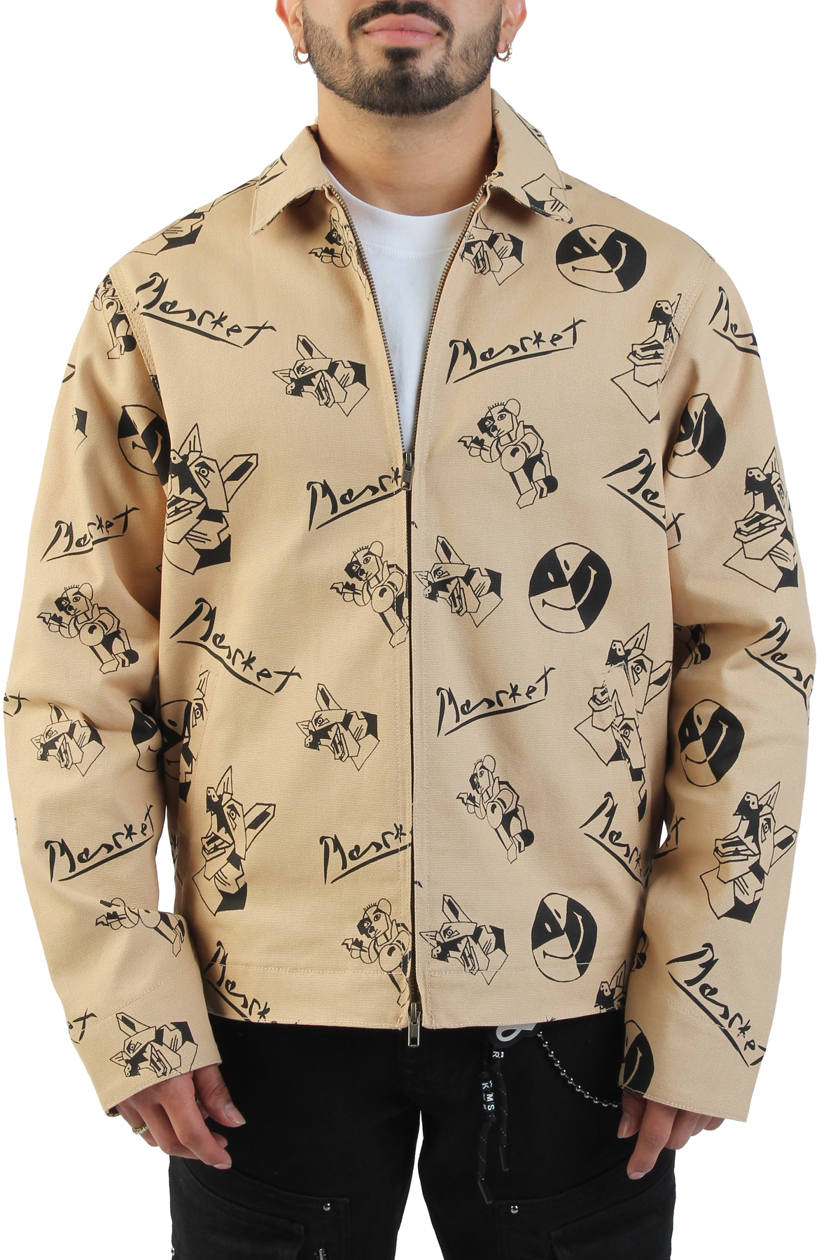 Men Smiley Cubism Work Jacket Khaki Jackets M Khaki Men Smiley Cubism Work Jacket Khaki Jackets M Khaki