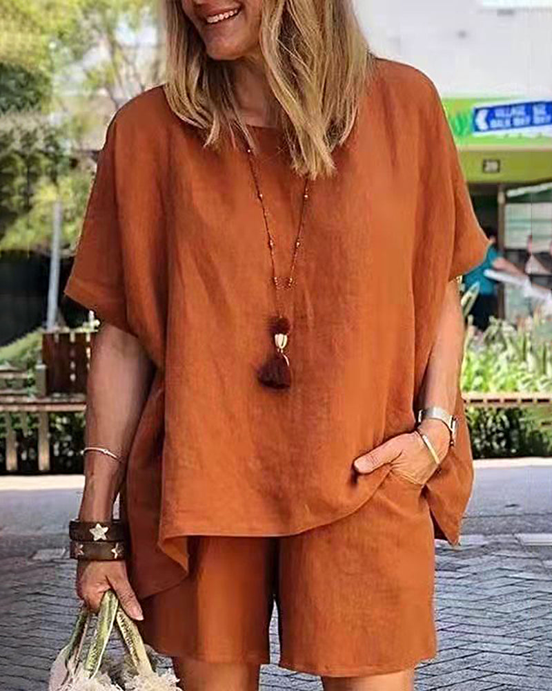 Two Piece Shorts Sets – Orange