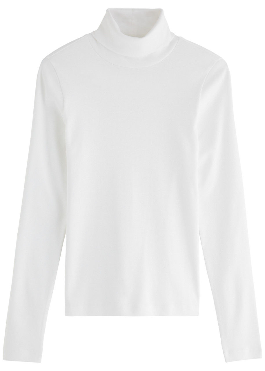 Flore Flore Dinah Turtleneck Cotton top – White – S – S Flore Flore Dinah Turtleneck Cotton top – White – S – S