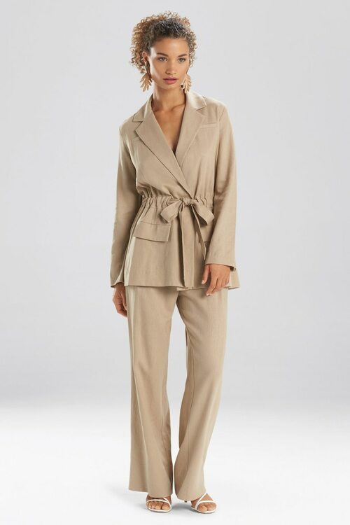 Solid Linen Belted Jacket Solid Linen Belted Jacket