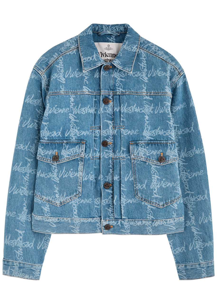 Vivienne Westwood Marlene Printed Denim Jacket – Blue
