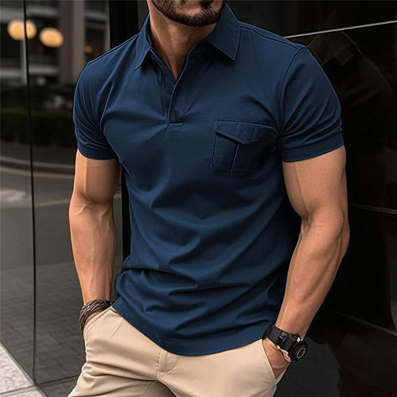 【CLEARANCE】Men’s Casual Slim Lapel Short Sleeve Polo Shirt M 【CLEARANCE】Men’s Casual Slim Lapel Short Sleeve Polo Shirt M
