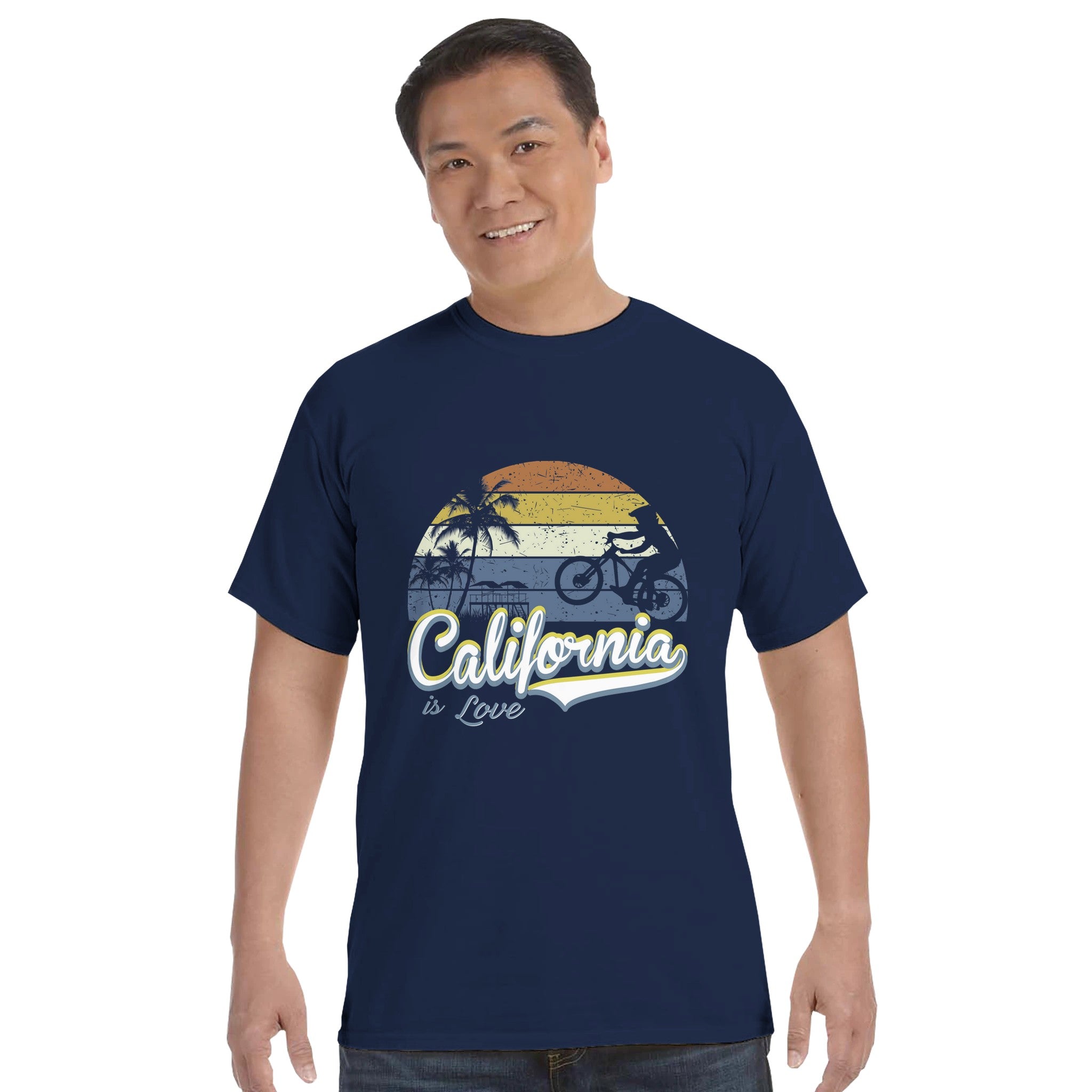 Sunset Cycling in California – Heavyweight Crewneck Shirt – L Navy Sunset Cycling in California – Heavyweight Crewneck Shirt – L Navy