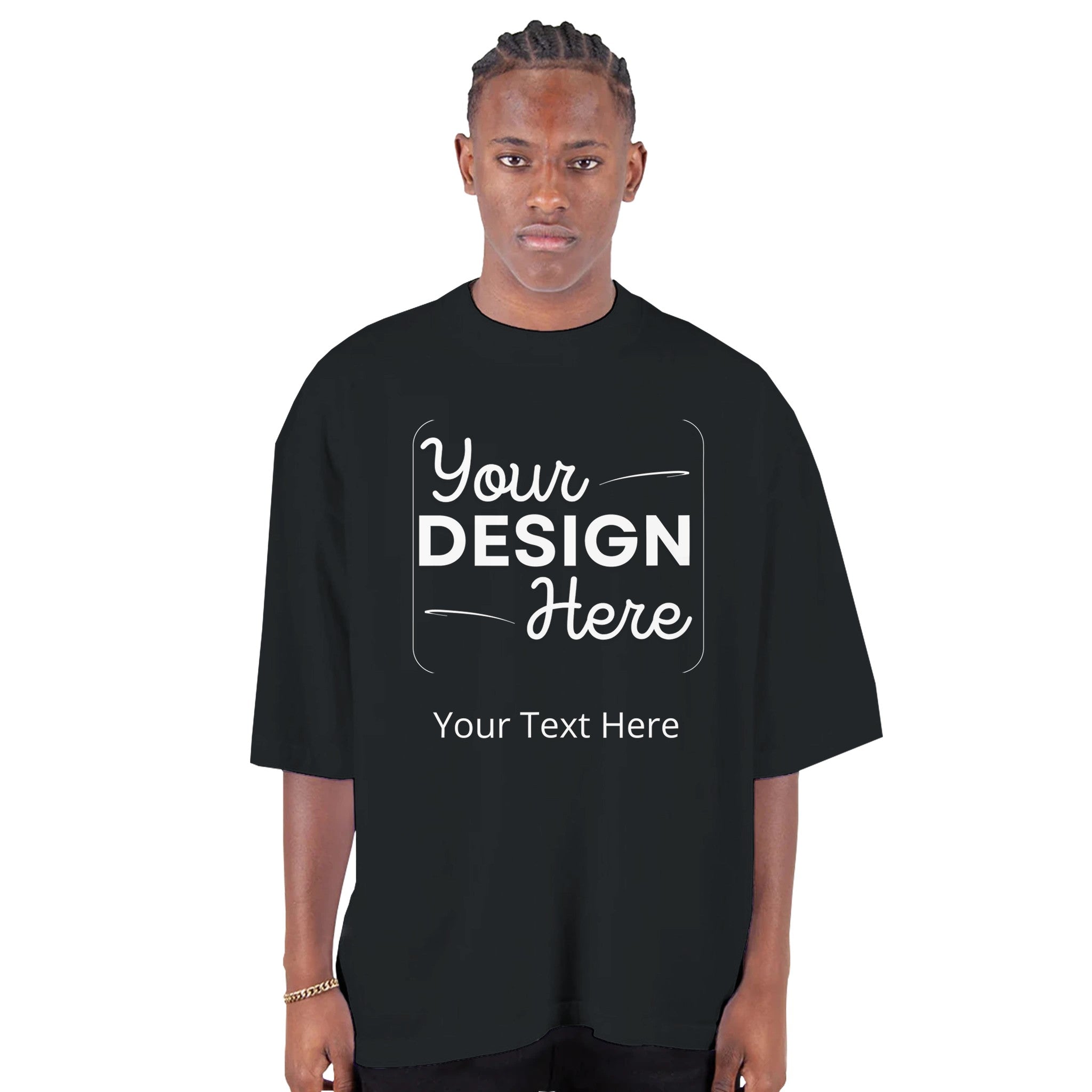Versatile Vibes – Heavyweight Customizable Oversized Crewneck Shirt – S Black Versatile Vibes – Heavyweight Customizable Oversized Crewneck Shirt – S Black