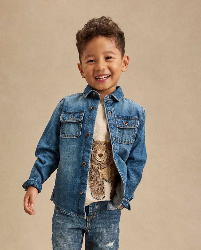 Gymboree | Kids Denim Button Up Shirt – Little Essentials in Blue | Size –