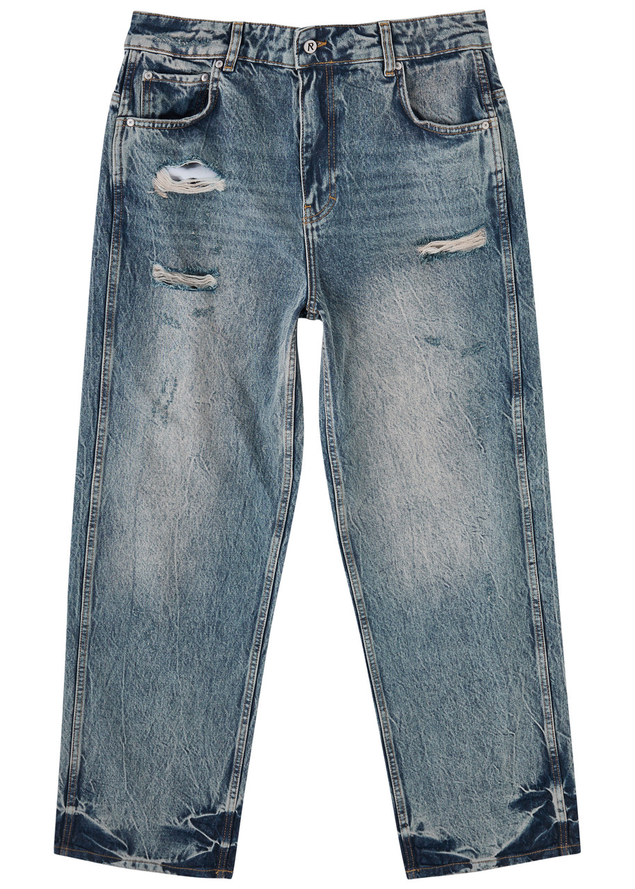 Represent R Distressed Wide-leg Jeans – Blue – W S Represent R Distressed Wide-leg Jeans – Blue – W S