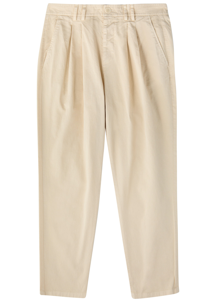 Wax London Raleigh Tapered-leg Stretch-cotton Chinos – Cream – W S Wax London Raleigh Tapered-leg Stretch-cotton Chinos – Cream – W S