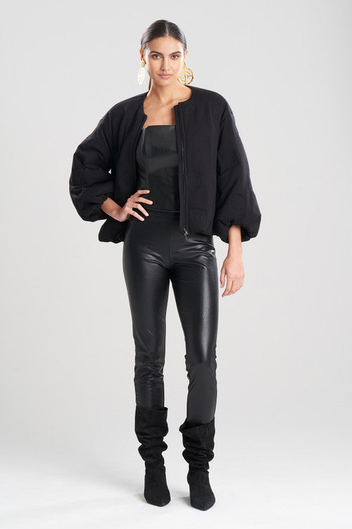 Light Weight Ponte Quilted Infinity Bomber Jacket Light Weight Ponte Quilted Infinity Bomber Jacket