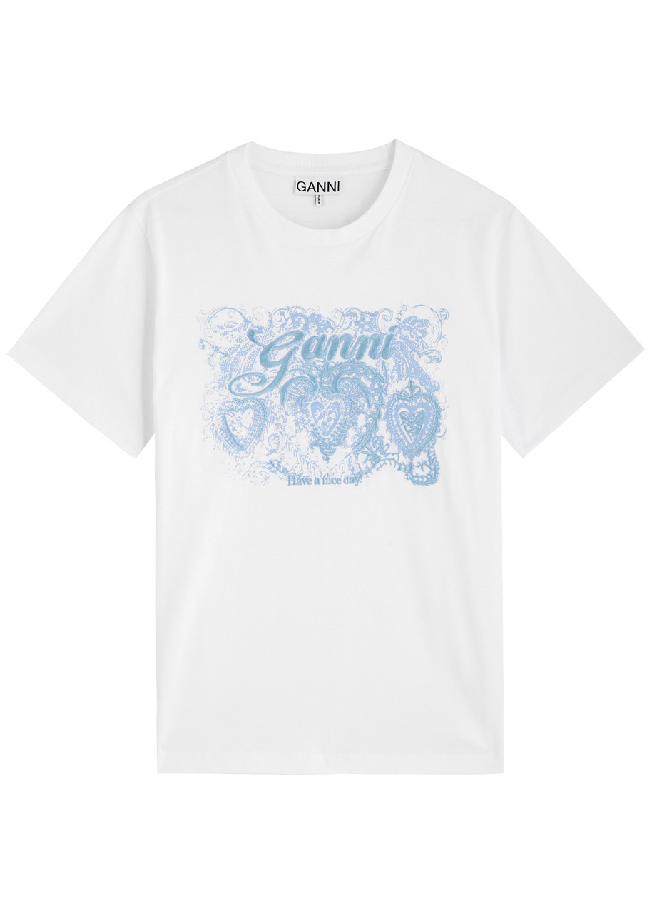 Ganni Embroidered Cotton shirt – White – M M